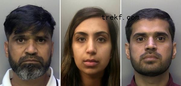 A combination of handout photographs made available by Surrey Police on December 11, 2024 shows (L-R) Urfan Sharif, Beinash Batool and Faisal Malik, respectively father, stepmother and uncle of British-Pakistani girl Sara Sharif. — AFP pic