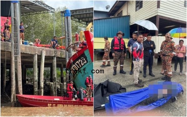 A fisherman who fell from a boat at the TSL Fishery Jetty, Sungai Perak in Hutan Melintang on Mo<em></em>nday was found drowned yesterday. — Picture courtesy of the Perak Fire and Rescue Department 