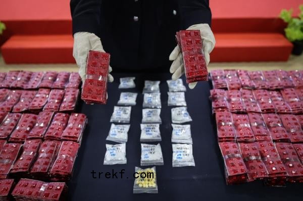 Drugs seized during the raids comprised 9,822 grammes (gm) of ketamin, 17,050 of Eramin 5 pills, 1,503 gm of ecstasy, 250.64 gm of methylenedioxy-methamphetamine (MDMA), and 3.2 gm of cannabis, worth RM1.34 million. — Bernama pic 