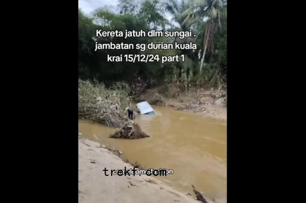 Kuala Krai police chief Supt Mazlan Mamat said police received information a<em></em>bout the incident at 6.23pm yesterday and that residents who saw the car skid and plunge into the river immediately rescued the victim. — Screengrab from Facebook 